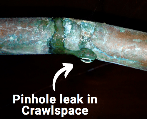 pinhole leak in crawlspace
