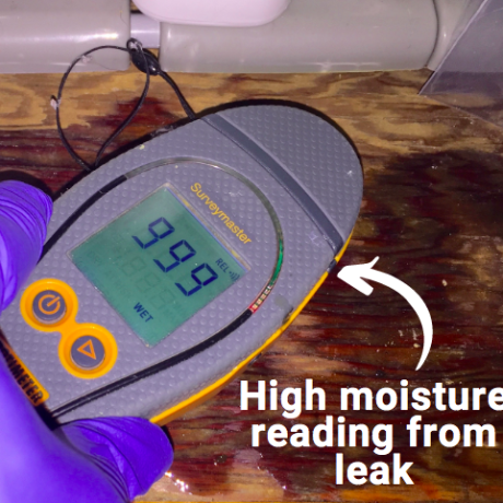 high-moisture-reading-from-leak